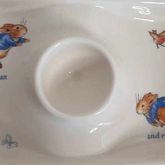 👉*RARE VINTAGE* WEDGWOOD BEATRIX POTTER PETER RABBIT CHILDS SNACK TRAY ~7x4 - Picture 4 of 8